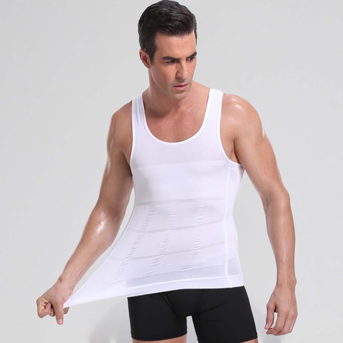 【50% de descuento】⚡ Fajas moldeadoras para hombres, camisetas sin mangas con control de barriga, contorno de busto