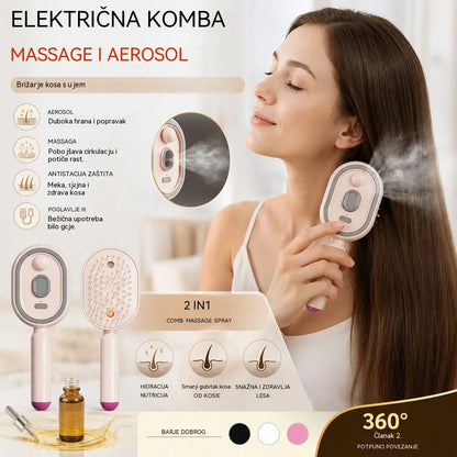 📢📢Posebna ponuda! ⏰Električni masažni češalj sa zračnim jastukom, sprejem i eteričnim uljem za raščešljavanje i njegu kose.✨🔥