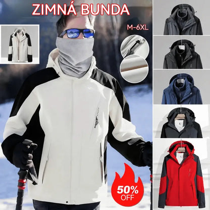 🔥🧥【1 kus, L–6XL】Nová outdoorová bunda 2 v 1 – vodoodolná, vetruodolná a hrejivá, vhodná na turistiku aj každodenné nosenie.