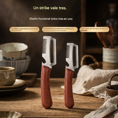 ✅Compra 1, llévate 1 gratis (2 artículos) 🧅🔪 Pelador de cocina multifuncional 3 en 1: ¡Pela, corta y abre botellas! 🔥