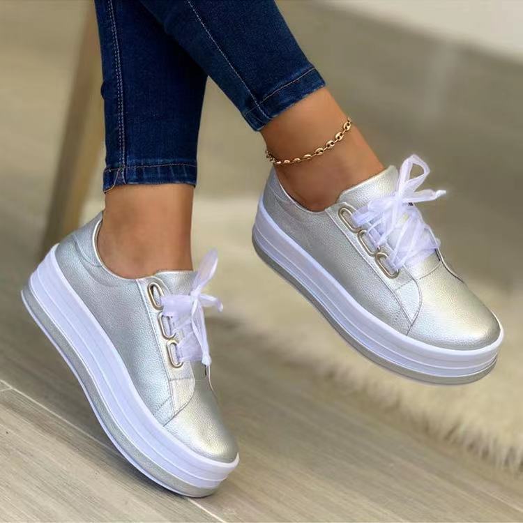 Nowe damskie buty codzienne z okrągłym noskiem i grubą podeszwą (35–43)