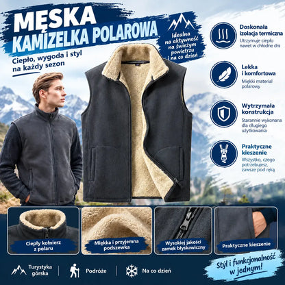 😍【M-SXL】Męska kaszmirowa kamizelka zimowa z podszewką z polaru – ciepła i wygodna