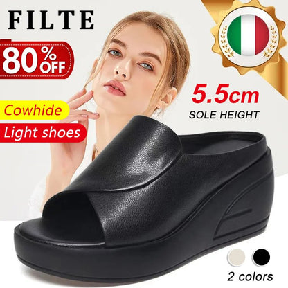 💥【35-42】💥Kapcie retro na koturnie z miękką podeszwą