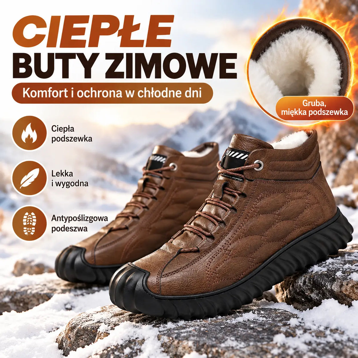 🔥 Más vendido【39-44】Zapatos de hombre de invierno nuevos con forro grueso y cálido, suela gruesa, suaves y cómodos.
