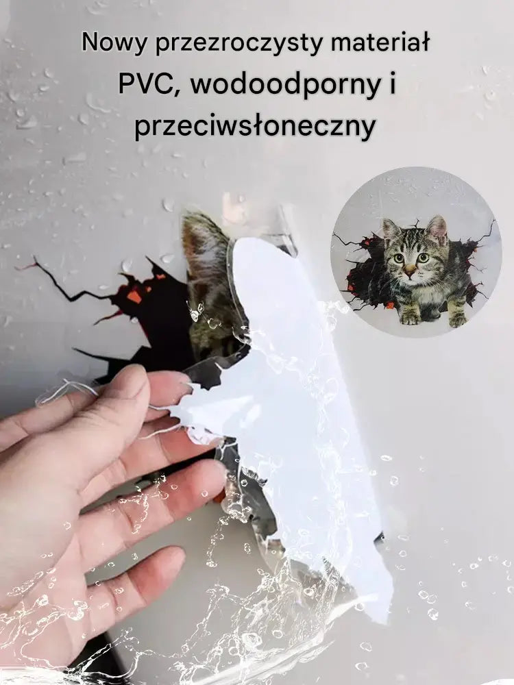 🐱50% zniżki🐱 Trójwymiarowa naklejka w kształcie samochodu z kotem, może być stosowana jako naklejka ścienna w łazience, sypialni i salonie