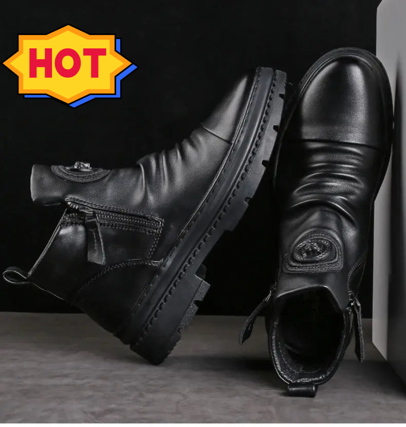 😍👟Oferta ograniczona czasowo🔥[39-44] Nowe brytyjskie męskie skórzane buty z grubą podeszwą i wysoką cholewką