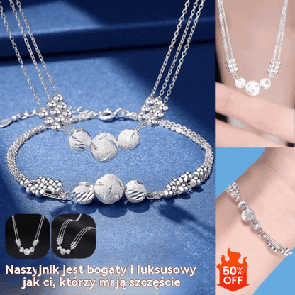 🔥Ostatni dzień 【Rabat 50%】🔥【Naszyjnik + Bransoletka】✨Zestaw biżuterii ze srebra z grawerowanym naszyjnikiem