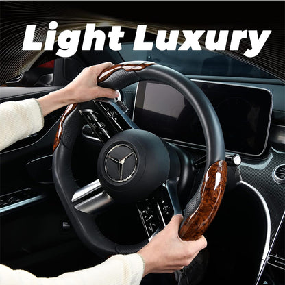 🔥🔥Bestseller w Polsce🔥🔥🚗【1 zestaw 3 sztuk】Drewniana antypoślizgowa osłona kierownicy samochodu
