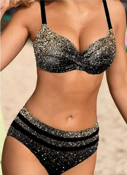 【S~5XL]👙👙2025. Novi kupaći kostimi veće veličine s podijeljenim printom