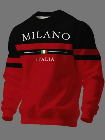 ✨🌟👕【S-6XL】Męskie bluzy z nadrukiem „Milano Italia”