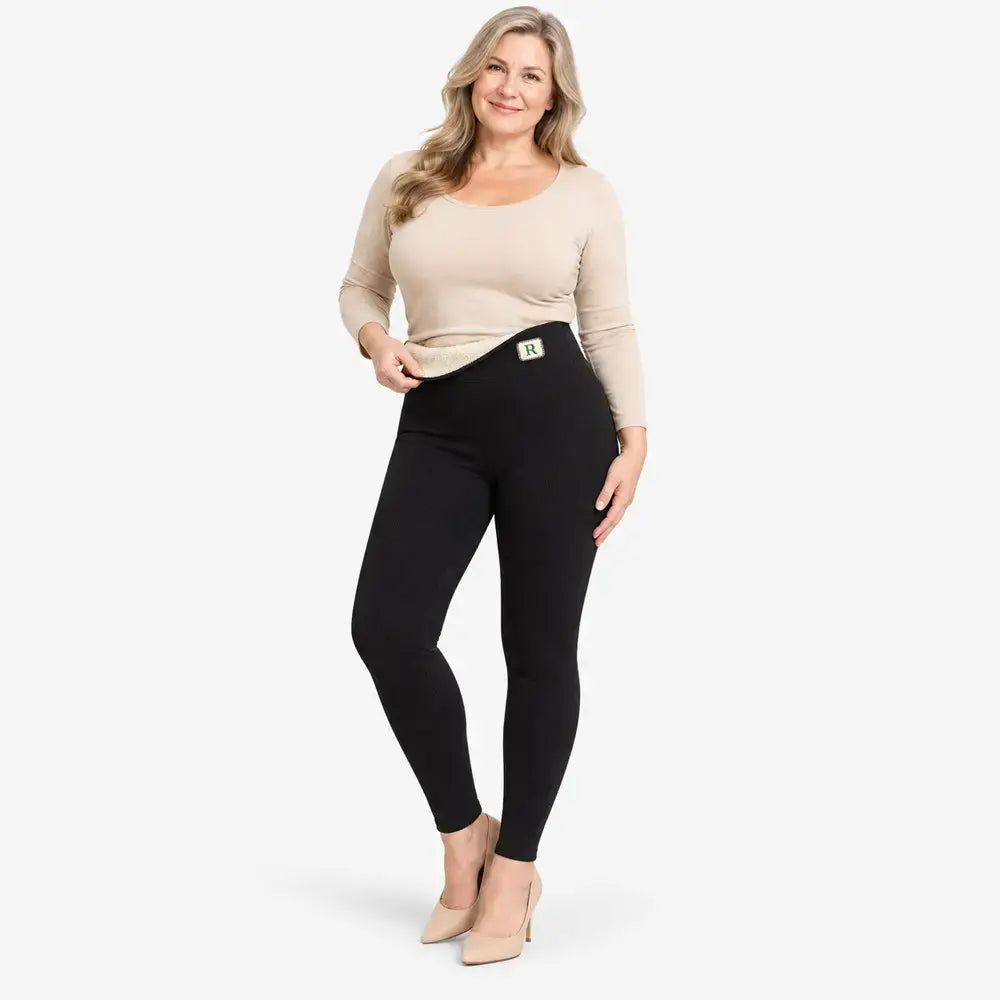 【M-XXL】Damskie legginsy na jesień i zimę – ocieplane, grube, ciepłe, dzianinowe, z owczej wełny, z wysokim stanem, wyszczuplające