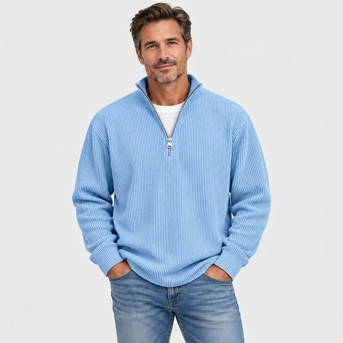 【S-5XL】Nueva sudadera para hombre con cuello alzado, otoño/invierno