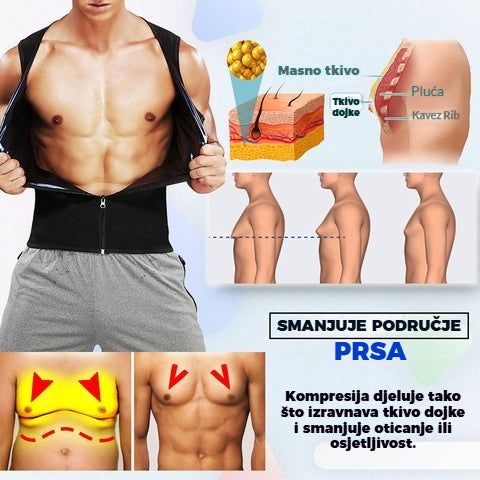 【S-4XL】Muški prsluk s patentnim zatvaračem, kontrola trbuha