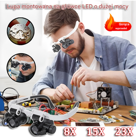 🔥2025 LED лупа за ремонт🔍 е подходяща за механични инструменти, ремонт на часовници и мобилни телефони, гравиране и идентификация на антични бижута.