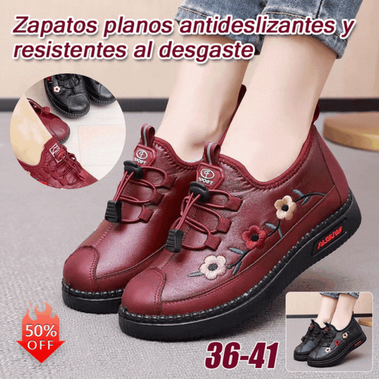 ¡Superdescuento, no te lo pierdas! 🔥Zapatos casuales bordados para mujer, modernos y cómodos, con suela suave, que no aprietan ni cansan【36-41】