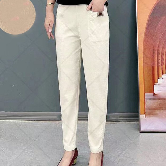 🔥50% de descuento en oferta🔥【M-6XL】Pantalones casuales versátiles ligeramente elásticos de talla grande para mujer