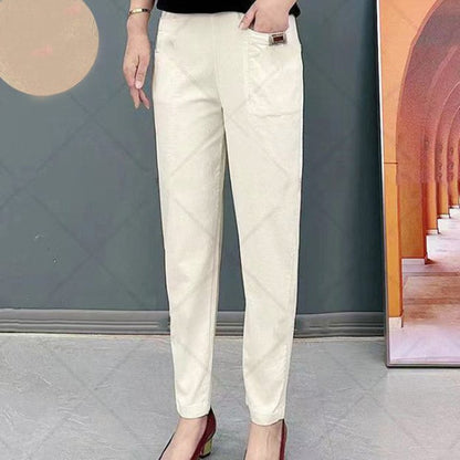 🔥50% de descuento en oferta🔥【M-6XL】Pantalones casuales versátiles ligeramente elásticos de talla grande para mujer