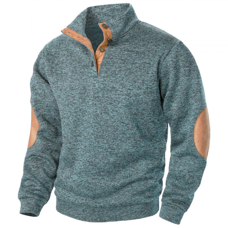 💥Nueva Sudadera de Cuello Alto para Hombre 💥– Estilo casual, cómoda y cálida, con detalles de cuero