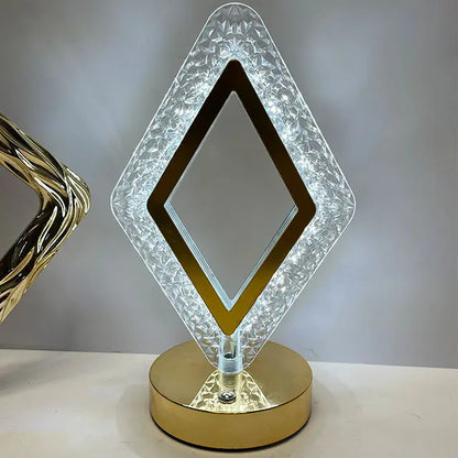 📢📢 Sleva 50 %! ✨ Skleněné noční světlo s geometrickým designem: dotykové ovládání, 3 barvy, nabíjení přes USB, 🏠 útulné osvětlení do ložnice.