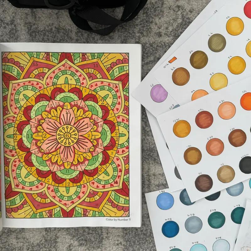 🎨 【1x Bojanka po brojevima + 24-bojna olovka s dvostrukim vrhom】Boji i opusti se: Bojanka po brojevima za odrasle | Ublažava stres i tjeskobu ✨