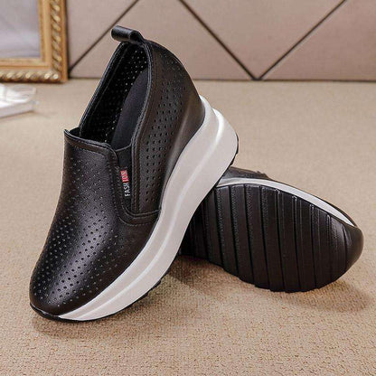 💖【35-40】Damskie białe sneakersy na koturnie podwyższające wzrost 2025