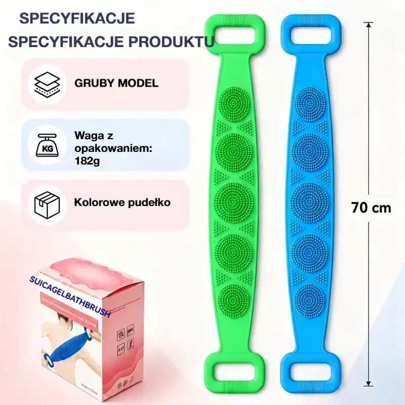 🔥Kup jeden, drugi gratis🔥🛁 Dwustronne silikonowe rękawice kąpielowe – bardzo długa szczotka do szorowania ciała, która ułatwia czyszczenie pleców
