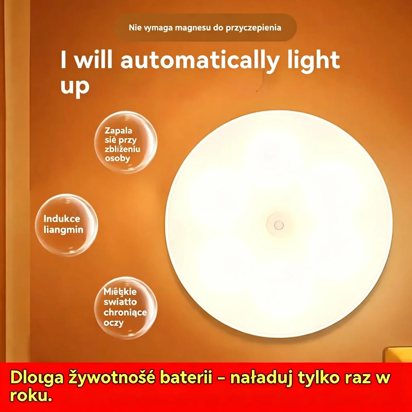 🏡💡【Kup jeden, a dwa dostaniesz gratis】Inteligentna lampa LED do indukcji ludzkiego ciała, wygodna i praktyczna z możliwością ładowania