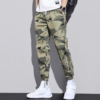 【M-5XL】Letnie, cienkie, luźne, wygodne, szybkoschnące spodnie outdoorowe w kamuflażu męskie