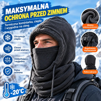 ❄️ Czapka termiczna zapewniająca pełną ochronę, z podszewką z polaru, która utrzymuje ciepło nawet przy temperaturze -20°C. ⛷️ Idealna do jazdy na nartach, na motocyklu oraz do aktywności na świeżym powietrzu.