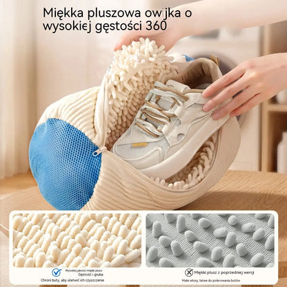 🔥【Kup 1, otrzymaj 1 gratis】⚡ Sprzedano ponad 50 000 sztuk! 💦👞Szczotka do butów z miękkim i grubym włosiem, odpornym na odkształcenia oraz worek na buty, służąca do czyszczenia obuwia