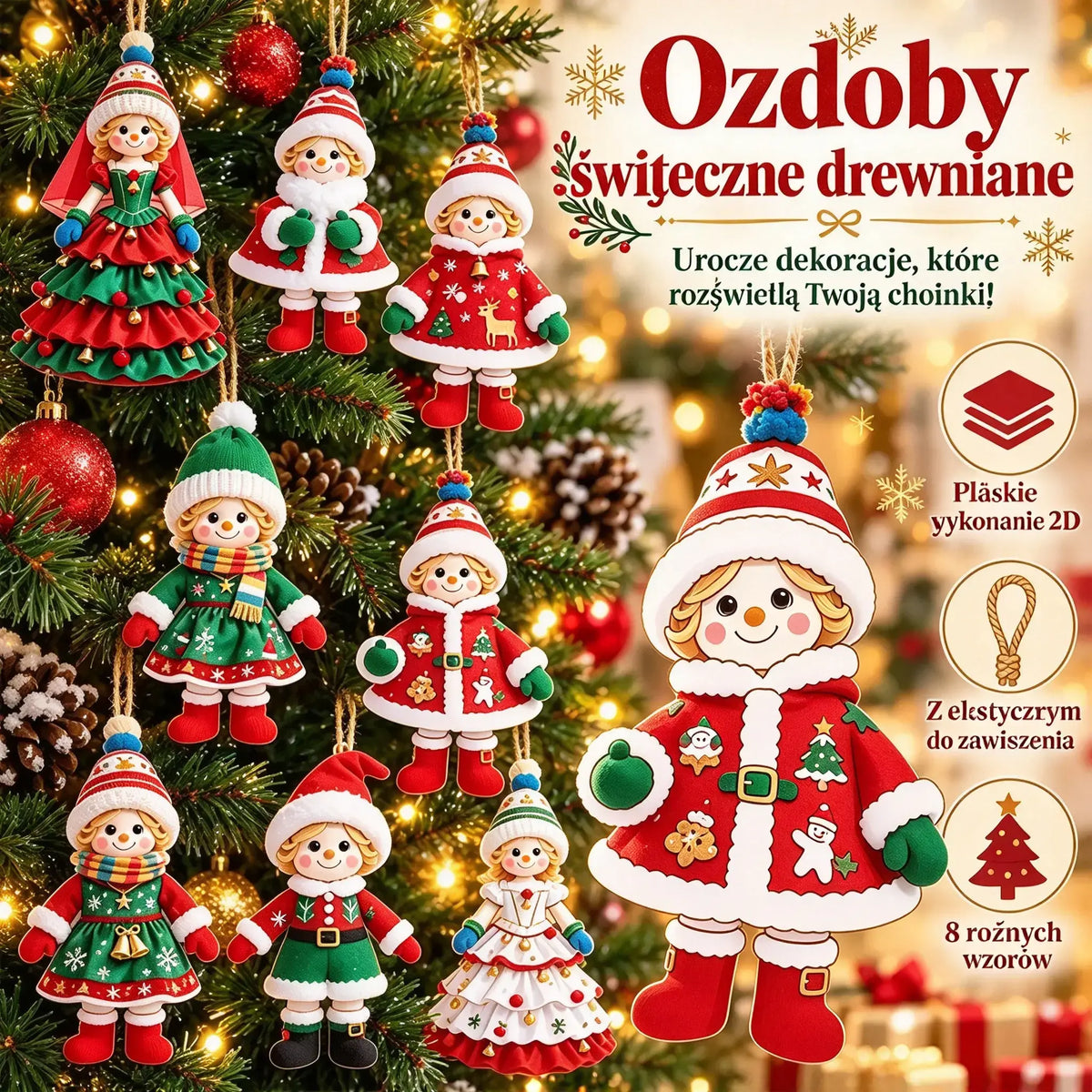 🎄【20 sztuk】🎅Urocze ozdoby świąteczne✨