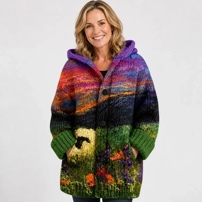 ✨✨ Último día – 50 % de descuento【S–6XL】✨ Elegante chaqueta de invierno acolchada para mujer, con capucha y estampado