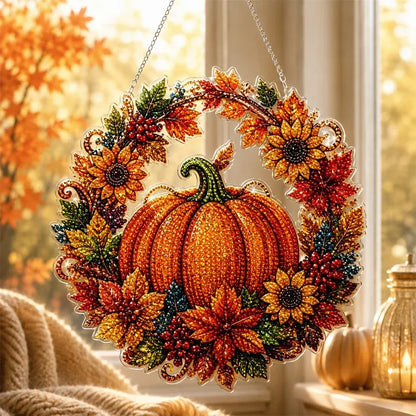 Dekoracja okienna na Halloween DIY, malowanie diamentowe, 4 radosne wzory, rozmiar 25×25 cm