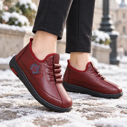 【35 – 41】¡Calzado cálido con estampado de hojas de arce! ¡Mantén tus pies calientes incluso en invierno! ❄️🍁✨
