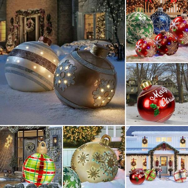 🎁🎉✨🎄Świąteczna nadmuchiwana, dekorowana piłka zewnętrzna z PVC🎅