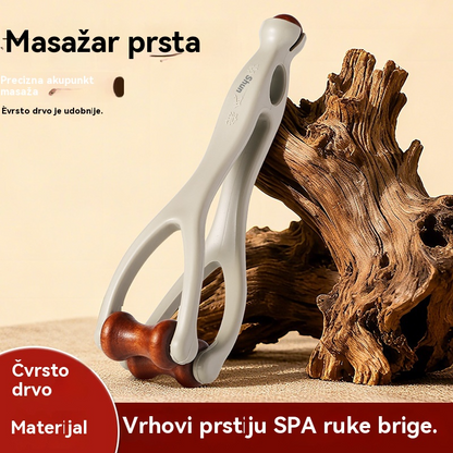 🌿Masažer za prste od punog drva: Valjci od prirodnog drva pomažu u deblokiranju meridijana i ublažavanju umora ruku. 🌿