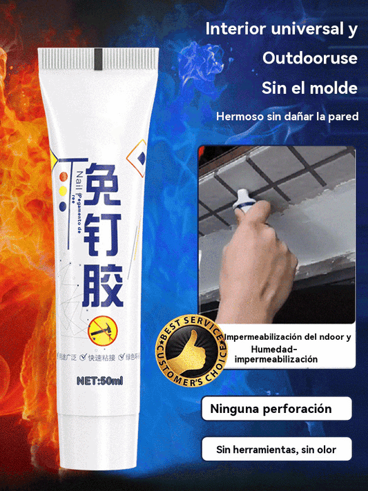 🔥[Compra 2 y llévate 2 gratis]🏠Adhesivo doméstico versátil y práctico sin clavos. ⚡No requiere taladro, resistente al agua. ⚡Se puede usar en metal, plástico, azulejos, cerámica, vidrio y madera.