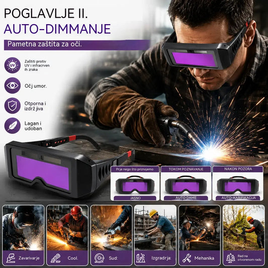 Zaštitne naočale za zavarivanje otporne na luk, naočale za zavarivanje koje mijenjaju boju.