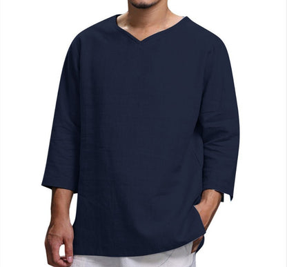 🌿👔【M-4XL】💖2026 nowa męska oddychająca bawełniana i lniana koszula casualowa, prosta i stylowa, wygodna i oddychająca