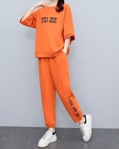🌹【M-4XL】【Tops + Pantalones】Traje deportivo casual de manga corta para mujer