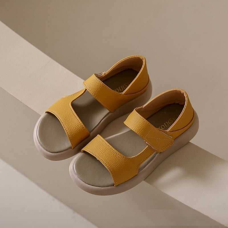 👡【35-43】Ljetne retro ležerne sandale s ribljim ustima, od mekane kože s mekanim potplatom