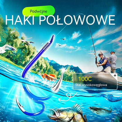 🔥  ❤️‍🔥 (20 sztuk) Ultra ostre klasyczne podwójne haczyki wędkarskie