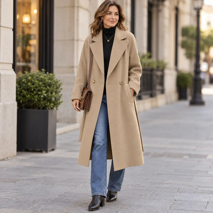 🐏【100 % lana pura】Abrigo de lana gruesa para mujer, nuevo y de alta calidad – Otoño/Invierno 2026