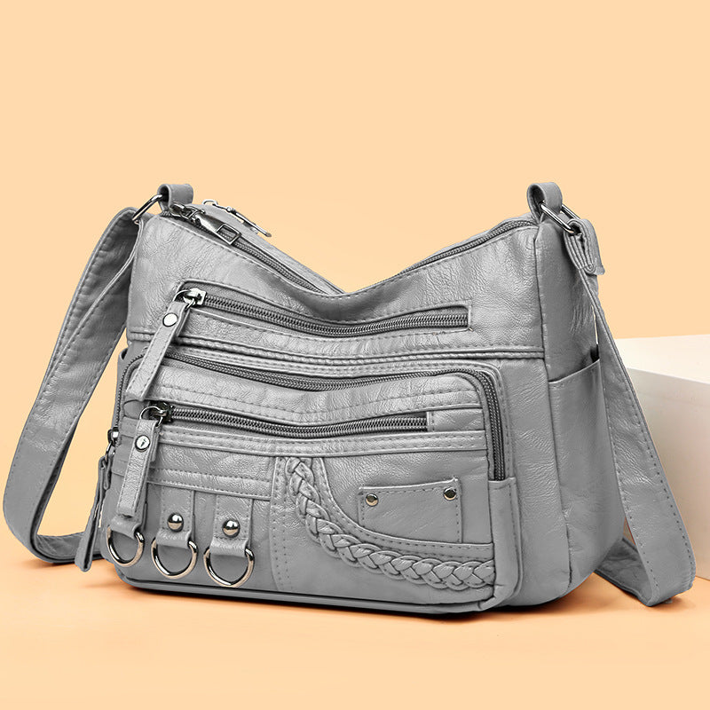 💥👜2025 nuevo bolso de cuero suave de gran capacidad, se puede usar como bolso de hombro / bolso bandolera