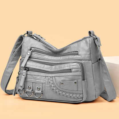 💥👜2025 nuevo bolso de cuero suave de gran capacidad, se puede usar como bolso de hombro / bolso bandolera