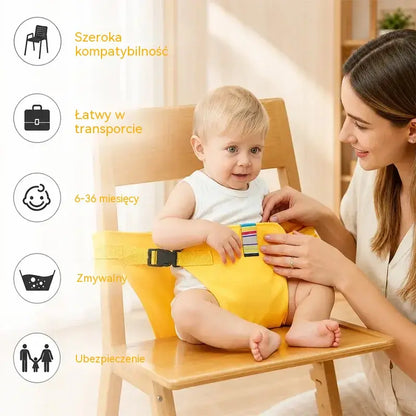 👶 Niezbędny produkt do karmienia dzieci w podróży! Pas bezpieczeństwa do przenośnego krzesełka dla dzieci, gotowy do użycia jednym kliknięciem, z zabezpieczeniem przed upadkiem! ✨🎒