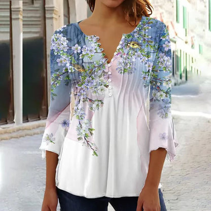 😍【Oferta ograniczona czasowo】Stylowa damska koszulka z dekoltem w serek [S-5XL]