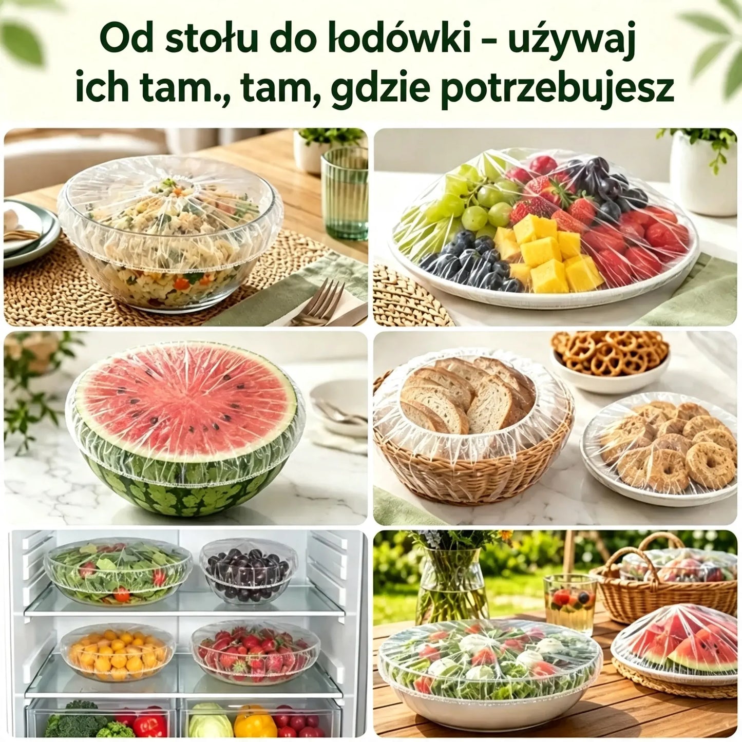 🔥 (300 sztuk) Tylko 109 złotych 🍽️ Bardzo duża, gruba, antybakteryjna plastikowa osłona spożywcza
