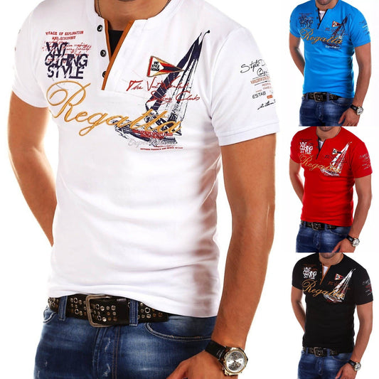 👕💨【S-4XL】2026 Nowa męska koszulka z krótkim rękawem i dekoltem w serek