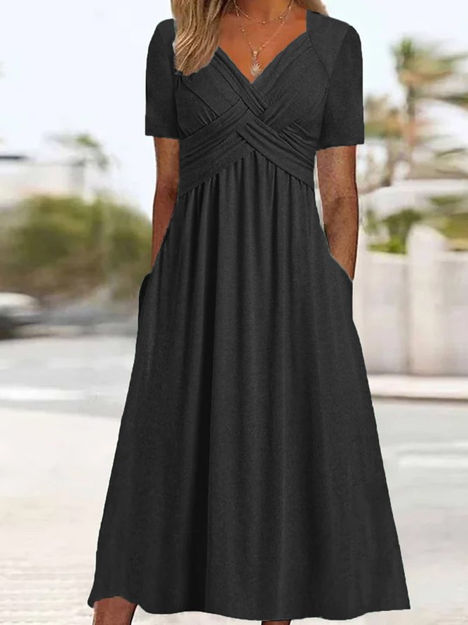 💛🔥【Ljetni popust 50%】【S-5XL】Nova pamučna ležerna midi haljina